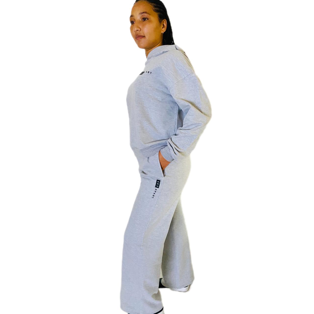 Grey Dropped Shoulder Hoodie (Women) - Image 2