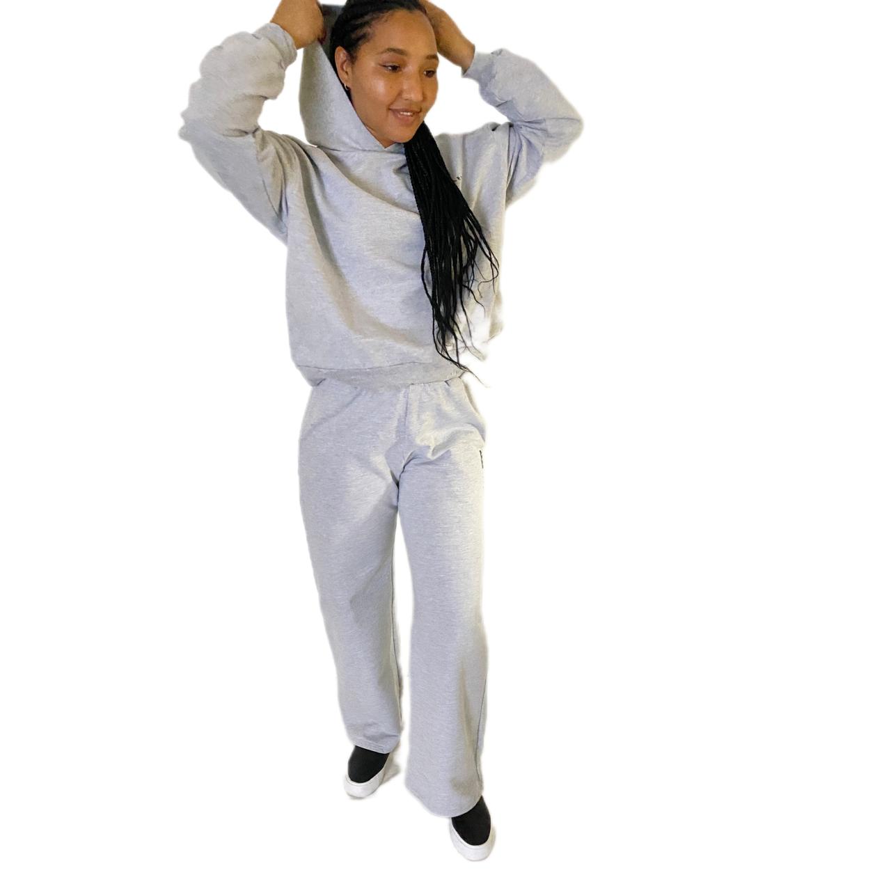 Grey Dropped Shoulder Hoodie (Women) - Image 3