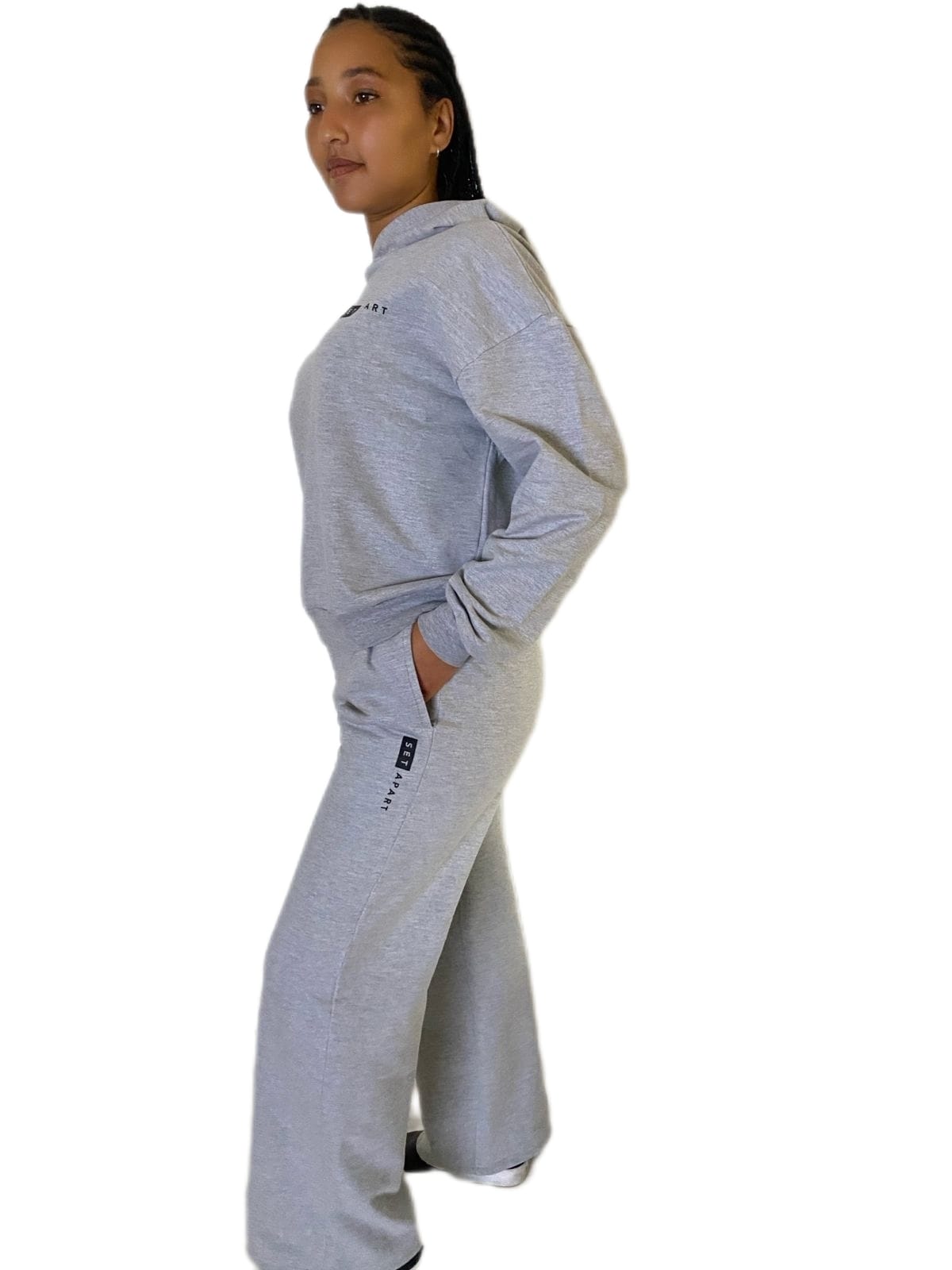Grey Wide Leg Pants (Women) - Image 2