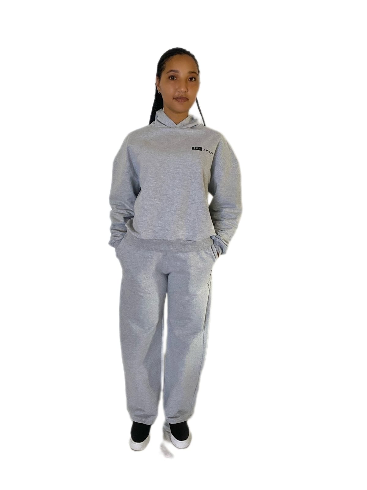 Grey Wide Leg Pants (Women) - Image 3