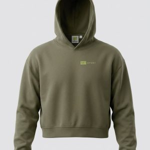 Olive Green Dropped Shoulder Hoodie (Women)