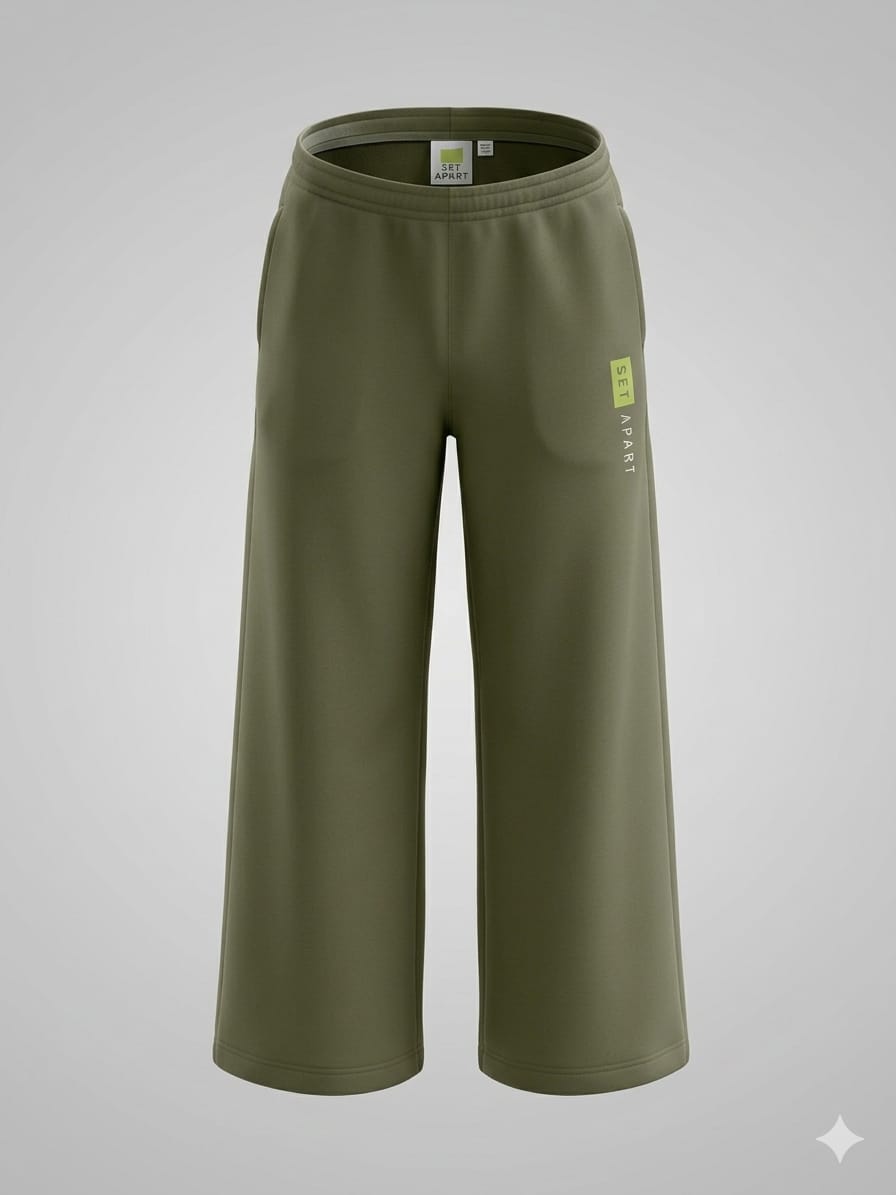 Olive Green Wide Leg Pants (Women)