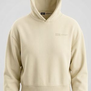 Beige Dropped Shoulder Hoodie (Women)