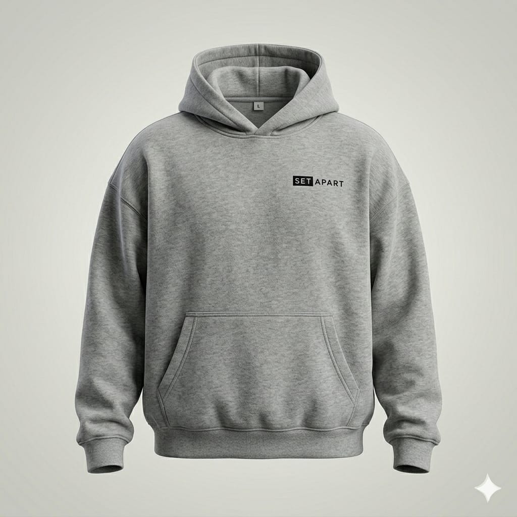 Grey Dropped Shoulder Hoodie (men)