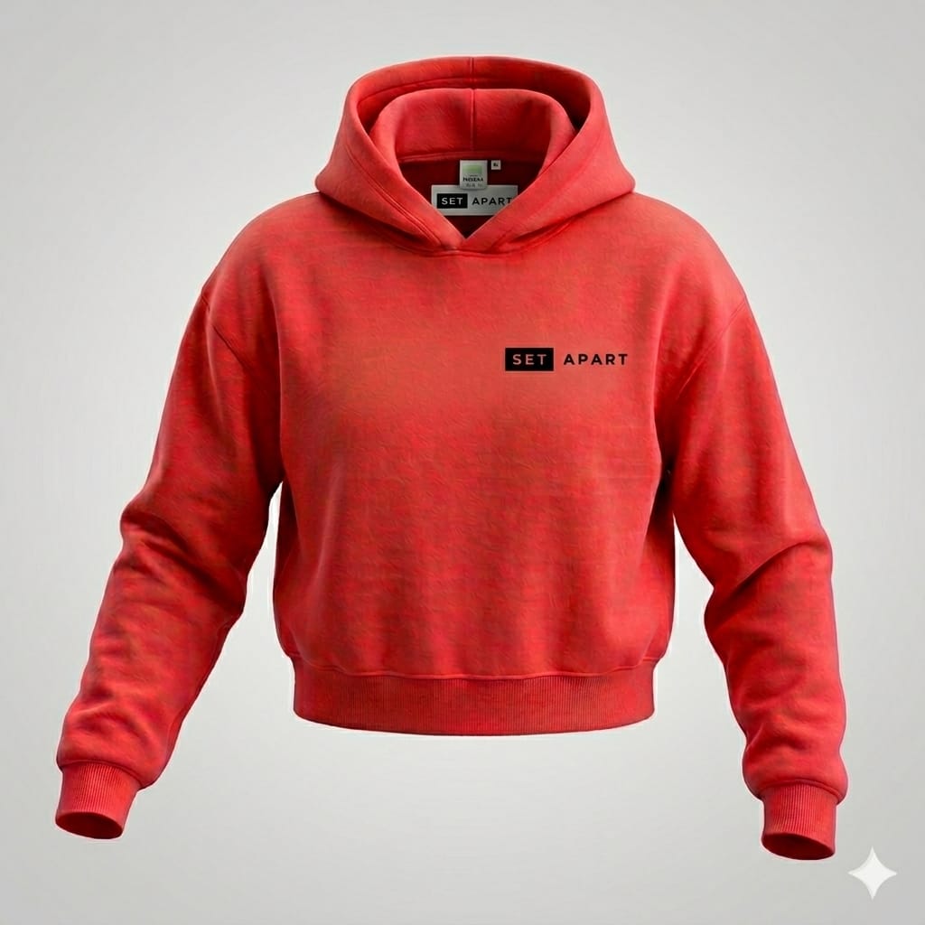 Red Dropped Shoulder Hoodie (women)
